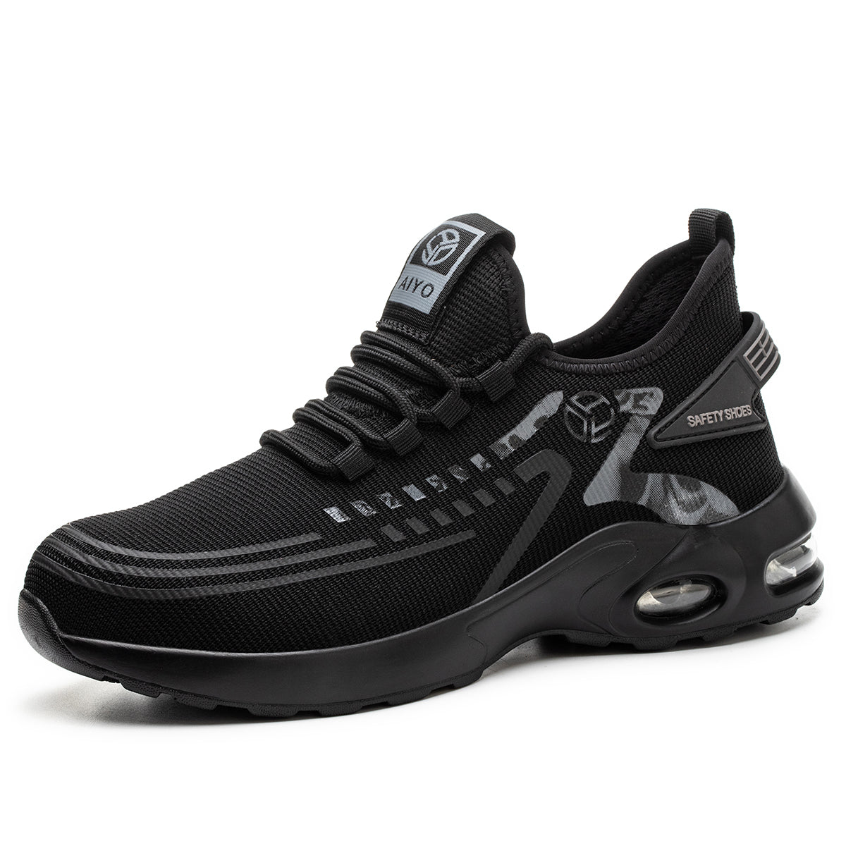 Safety Trainers Safety Shoes Men Steel Toe Cap Midnight AY198 safety shoes Mavone 198 Steel Toe Work Trainers – Front View of Water-Resistant and Comfortable Safety Footwear