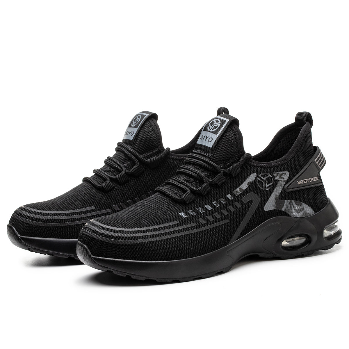 Safety Trainers Safety Shoes Men Steel Toe Cap Midnight AY198 safety shoes Mavone 198 Steel Toe Work Trainers – Front View of Water-Resistant and Comfortable Safety Footwear