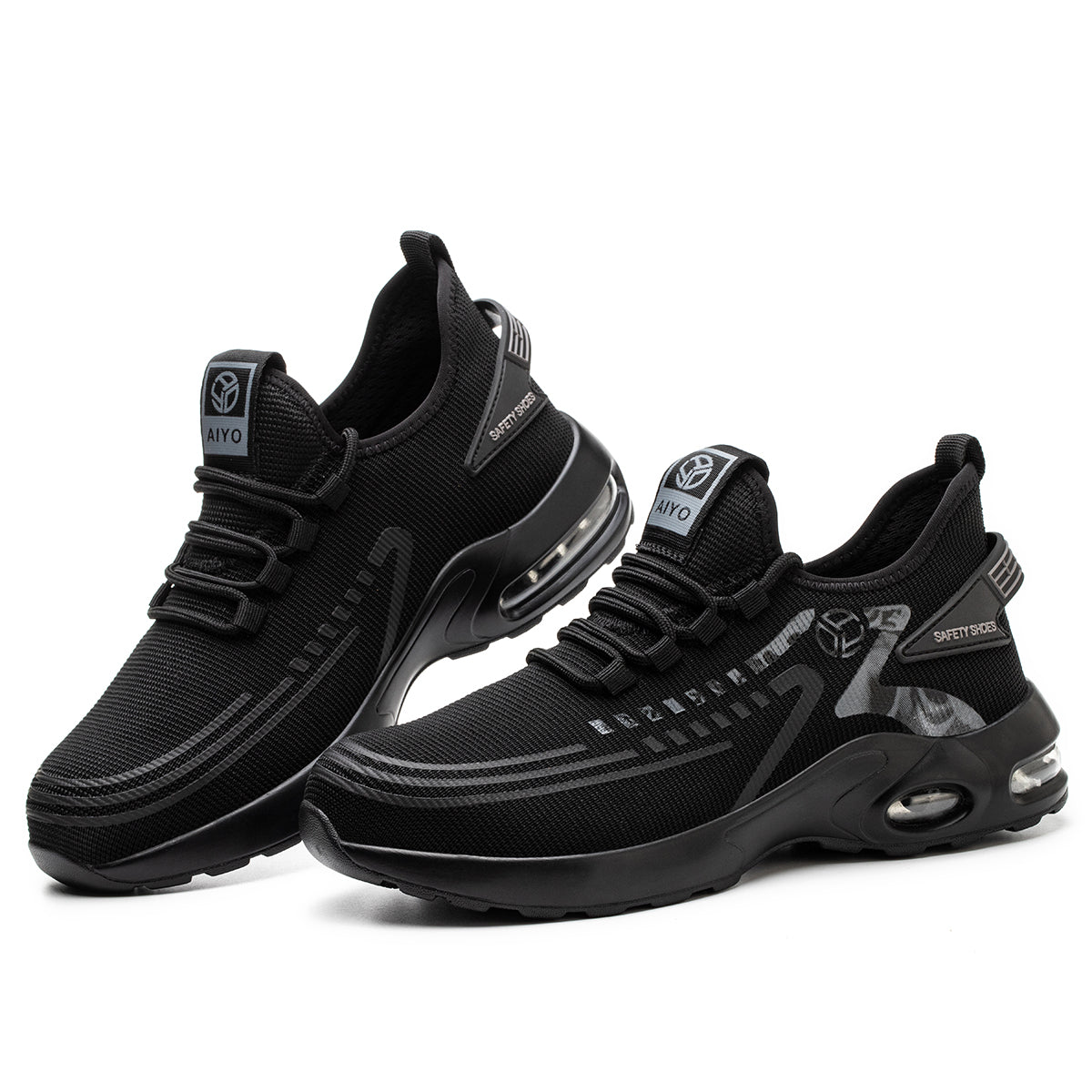Safety Trainers Safety Shoes Men Steel Toe Cap Midnight AY198 safety shoes Mavone 198 Steel Toe Work Trainers – Front View of Water-Resistant and Comfortable Safety Footwear