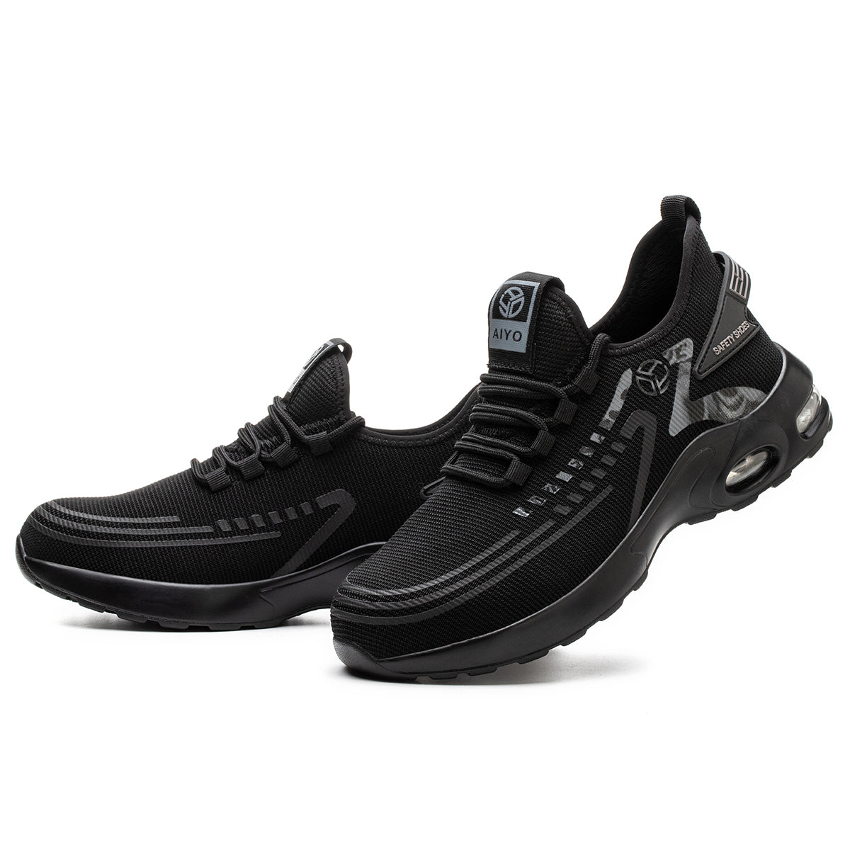 Safety Trainers Safety Shoes Men Steel Toe Cap Midnight AY198 safety shoes Mavone 198 Steel Toe Work Trainers – Front View of Water-Resistant and Comfortable Safety Footwear