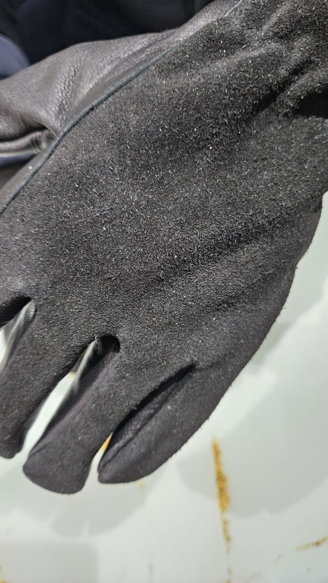 Gilder Black Buffalo Leather Cow Split Leather Front Thumb Driving Glove Safety Gloves AIYO SHOES
