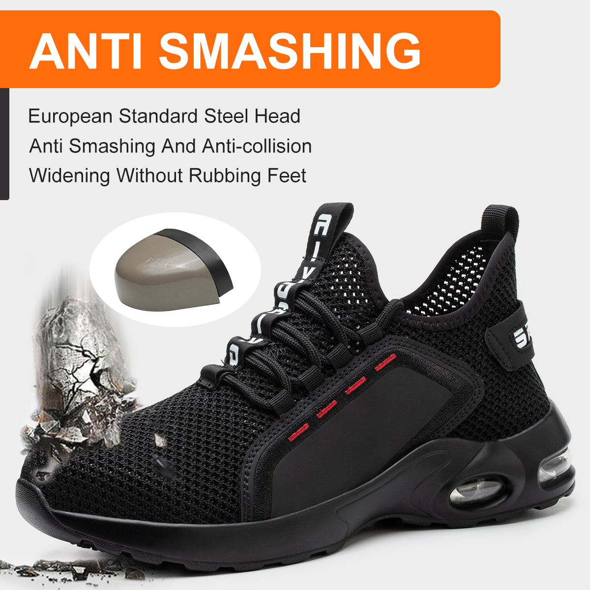 Safety Shoe Safety Trainers Men Steel Toe Cap Delta AY199 safety shoes Nuvari 199 Steel Toe Work Trainers – Front View of Water-Resistant Safety Shoes for Tough Jobsites