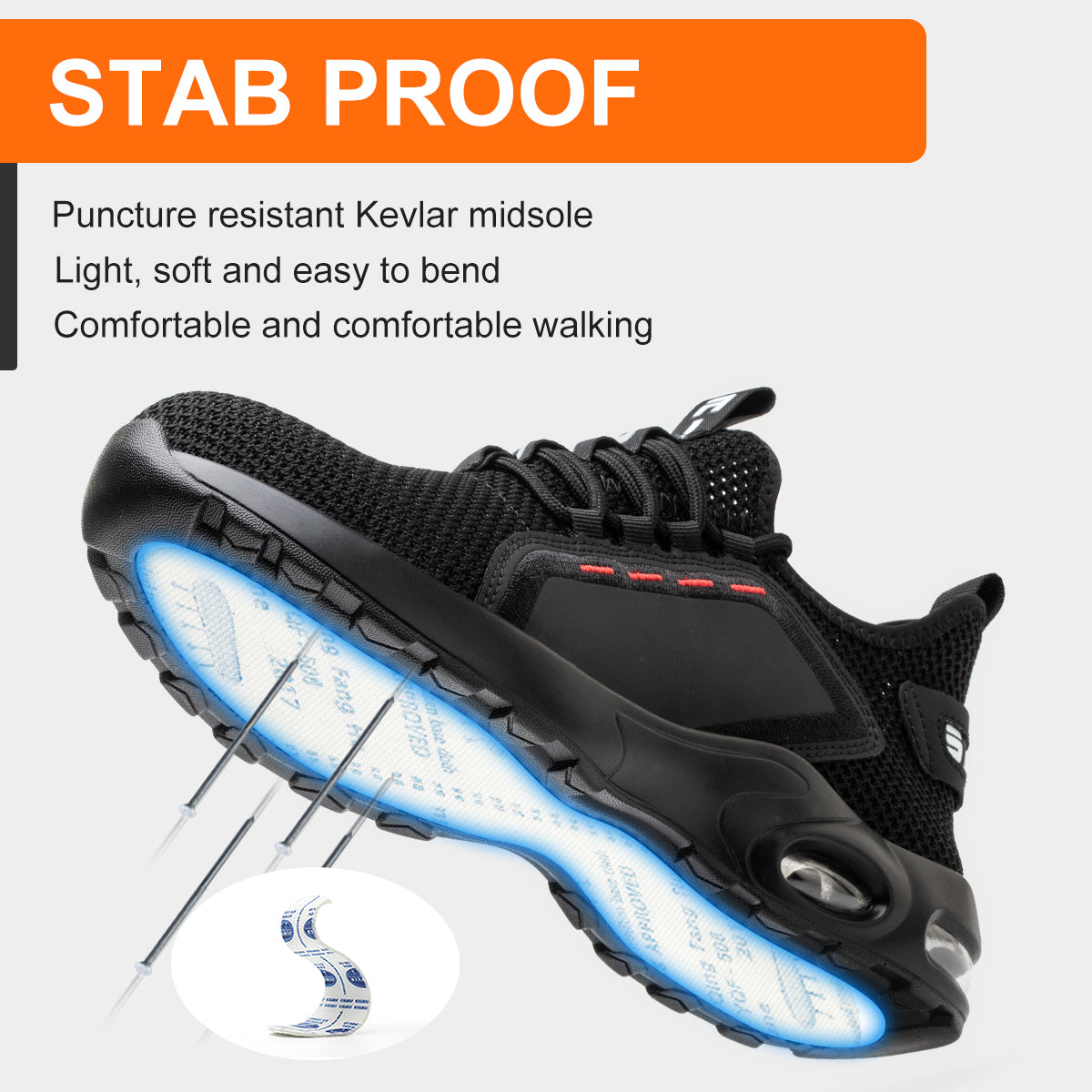 Safety Shoe Safety Trainers Men Steel Toe Cap Delta AY199 safety shoes Nuvari 199 Steel Toe Work Trainers – Front View of Water-Resistant Safety Shoes for Tough Jobsites 