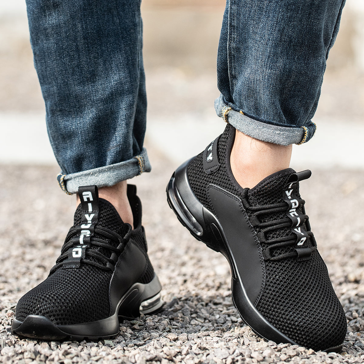 Safety Shoe Safety Trainers Men Steel Toe Cap Delta AY199 safety shoes Nuvari 199 Steel Toe Work Trainers – Front View of Water-Resistant Safety Shoes for Tough Jobsites
