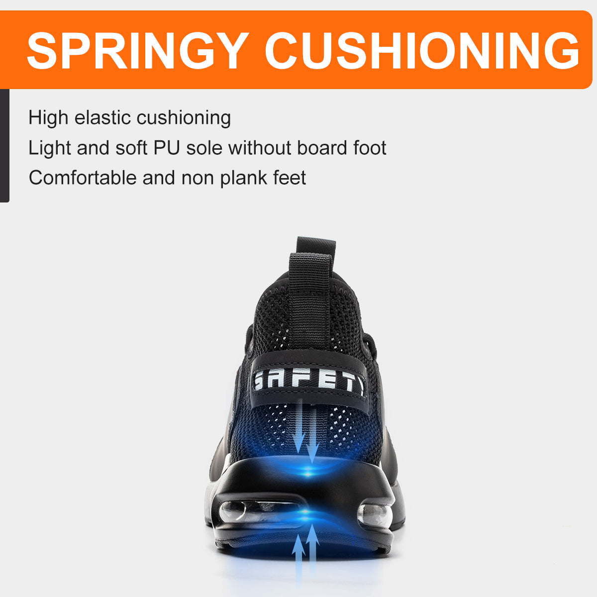 Safety Shoe Safety Trainers Men Steel Toe Cap Delta AY199 safety shoes Nuvari 199 Steel Toe Work Trainers – Front View of Water-Resistant Safety Shoes for Tough Jobsites