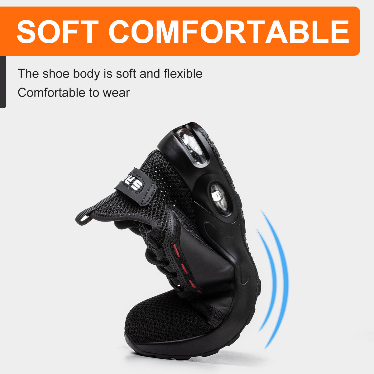 Safety Shoe Safety Trainers Men Steel Toe Cap Delta AY199 safety shoes Nuvari 199 Steel Toe Work Trainers – Front View of Water-Resistant Safety Shoes for Tough Jobsites