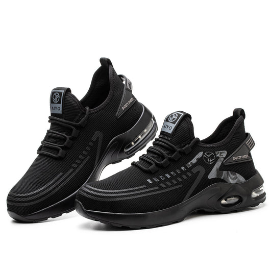 Safety Trainers Safety Shoes Men Steel Toe Cap Midnight AY198 safety shoes Mavone 198 Steel Toe Work Trainers – Front View of Water-Resistant and Comfortable Safety Footwear 